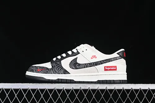 All categories Nk SB Dunk Series Nk SB Dunk Low High-end customized low-top sneakers Nk SB Dunk Low Sup joint black pattern Anniversary high-end customized low-top casual sneakers DJ2024-100